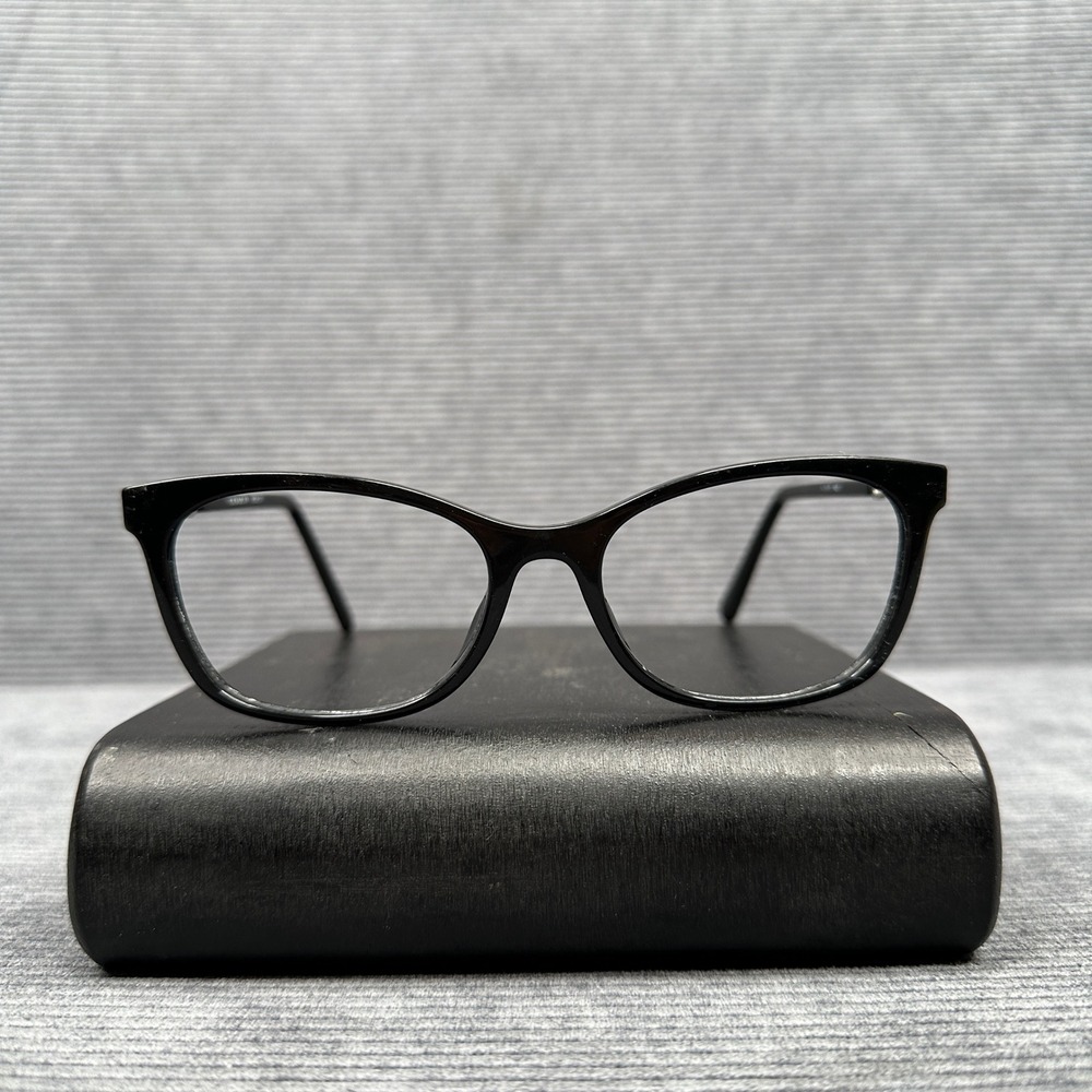 Coach HC 6127U Black Cat Eye Y2K Eyeglasses Silver Chain Link Frames 53-17-140